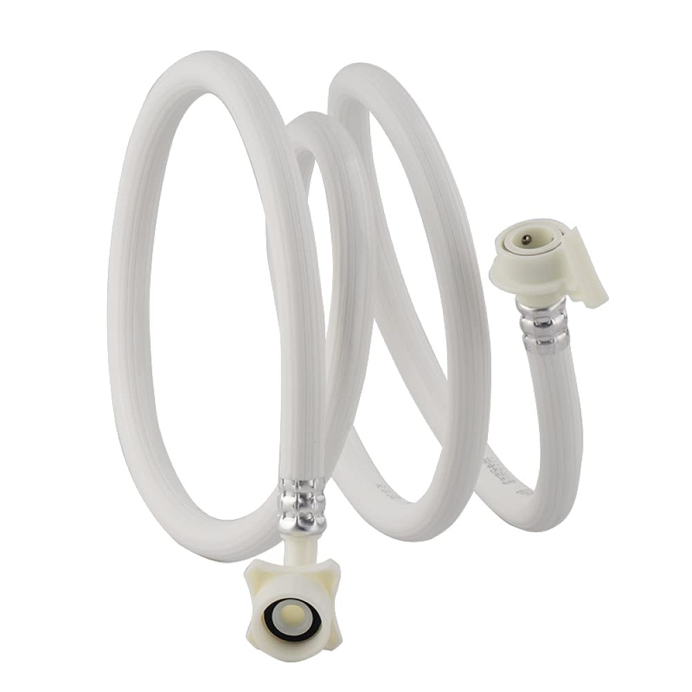 Lavadora Manguera de entrada de agua flexible Tubería, tubería de entrada de llenado de agua fría Manguera de alimentación 1/2 "recta y conexión de rosca de 3/4" Curva de 90 grados, 0.5-15m opcional