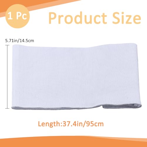 GORGECRAFT Cuffs Ribbing Stretch Knit Waistband Fabric Sewing Supplies Collar NeckBands Hem Trim Handcrafted Fabric Trimming for Sleeve Cuffs Jacket Neckline Edging Garments White 37.4x5.7inch - Image 2