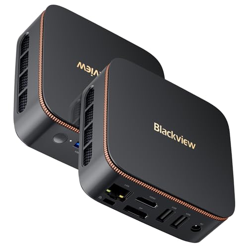 Blackview MP20 Mini PC Intel Twin Lake N150 W-11 Pro 3,6 GHz, 8GB RAM 256GB SSD M.2 Mini Desktop Computer 4K 60Hz Dual Display, WiFi 6+BT 5.2, HDMI/DP/USB 3.0/RJ45 Micro PC für Zuhause Büro Heimkino
