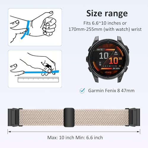 Correa trenzada nylon 22mm compatible Garmin miniatura 4