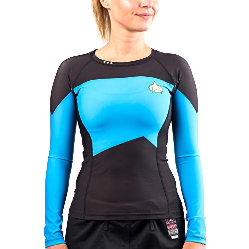 Fusion Fight Gear Star Trek The Next Generation Blue Women's Compression Shirt Rash Guard (L)