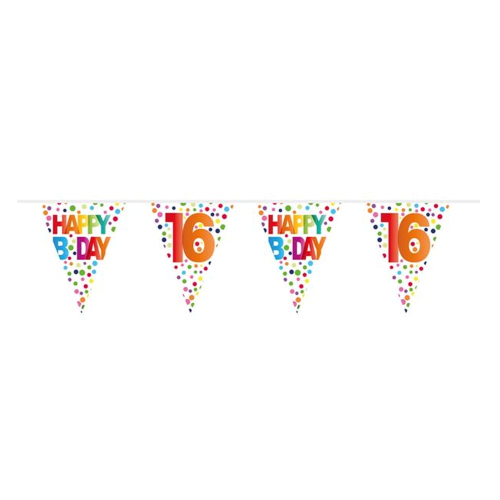 Folat Festone Bandierine Per Compleanno 6 Anni - Happy Bday Dots, 10 Metri, Multicolore, Ghirlanda In Plastica Per Feste - 2