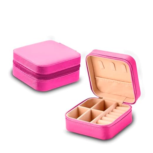 Porta Jóias Portátil | Mini Maleta Estojo Organizador Brincos Bijuterias Colares Anéis Relógios Maquiagem Acessórios Bolsa Feminina | Alpha Ecom (Rosa)