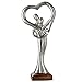 Produktbild Gilde Alu Figura Herzensliebe Mangoholz silberfarben L = 8 x B = 13 x H = 30 cm