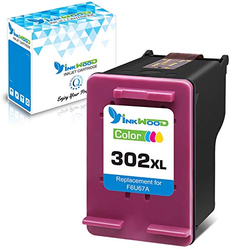 Inkwood - Cartucho de tinta remanufacturado para HP 302 XL 302XL, color para HP OfficeJet 3830 3831 4650 5230 Deskjet 1110 2130 3630 3633 3636 Envy 4520 4524 4525 4527 Impresora