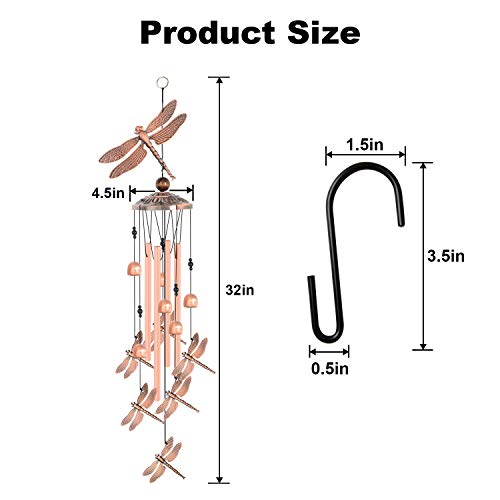 Dragonfly Wind Chimes Outdoor, Mother Gift,Birthday Gifts For Mom/Grandma/Women/Aunt/Daughte/Friend/Niece/Sister/Teacher,Gardening Gifts,Memorial Windchimes Outside,Yard Decor For Christmas #TOP6