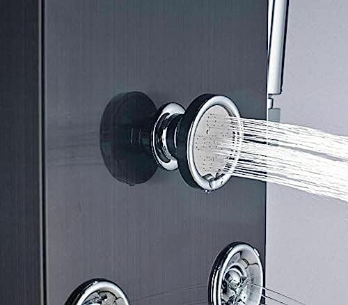 Sistema de Ducha, Torre de Panel de Ducha de Acero Inoxidable con Grifo LED, Sistema de Masaje y Chorro Lluvia - Acabado Niquel Cepillado (Modelos 8006L, 8009, 9001) y Negro (8009l) miniatura 7