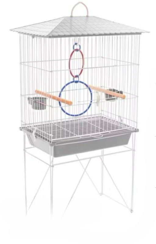 Gaiola Viveiro Calopsita Com Bandejas Laterais C/Pé Grande AgapóRnis Aves Mansas Duplex/Triplex(VIVEIRO STAR - BRANCO)