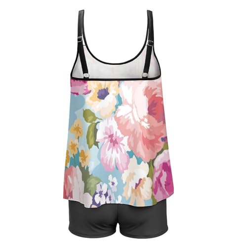 Maillot de Bain Tankini Fleurs en Aquarelle pour Vos Journées et Soirées Plage