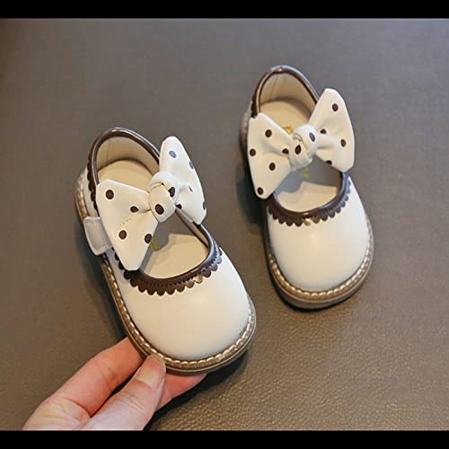 Soft Bottom Girls' Princess Shoes with Bow Toddler Child Shoes Leather Shoes for 3 Months to 3.5 Water Toddler Shoes3