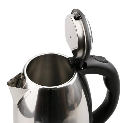 Image of Technopure 1.8L Electric Kettle | 1500 Watt Fast Boiling Stainless Steel Water Boiler | Auto Cut Off | Dry Boil Protection | Cordless 360 Base | Tea, Coffee & Noodles Maker | Silver & Black (TP-011)