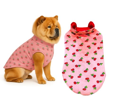 Image of The Pets Company Dog Winter Coat Jacket, Clothes, Windproof, Reversible, Light Weight, Washable, Ultra Warm Thick Fleece Lined Dog Vest for Cold Weather Protection, (Pink Cherry, Large - 24 Inch)