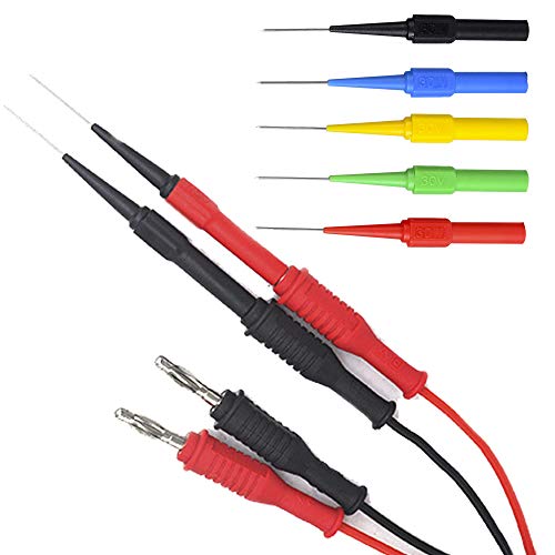 BingSnow Non-destructive Pin Test Probes Pin Insulation Piercing Needle, 15 Pack Probes Pin Set Use for Car Tester (Black, Red, Green, Yellow, Blue - 3/Each Colors)