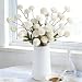 SHINE-CO LIGHTING Artificial Mini Chrysanthemum Flowers 10pcs Faux Pompon Mum Stems for Vase Arrangements Home Decor Centerpiece (White)
