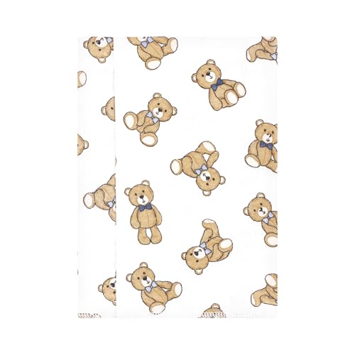 Image of Hudson Baby Unisex Baby Cotton Flannel Burp Cloths, Gentleman Bear, One Size