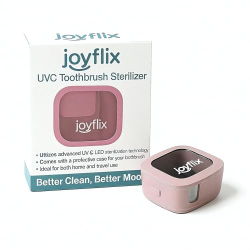 joyflix UV-C Toothbrush Sanitizer, Rechargeable, Blush Pink