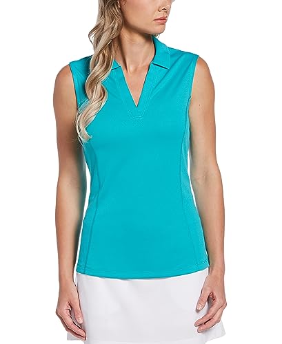 Image of PGA Tour Women's Petite Airflux Sleeveless Polos