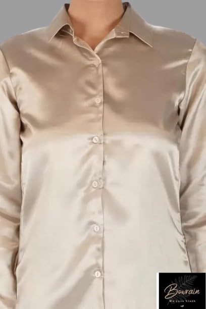 Image of Bowrain Women's Full Sleeves Satin Shirt