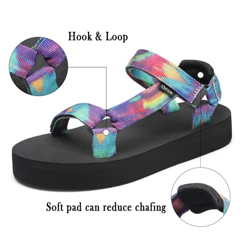 Image of Sport Walking Water Sandals for Women with Arch Support & Adjustable Straps Platform Sandals Women Height Increase
