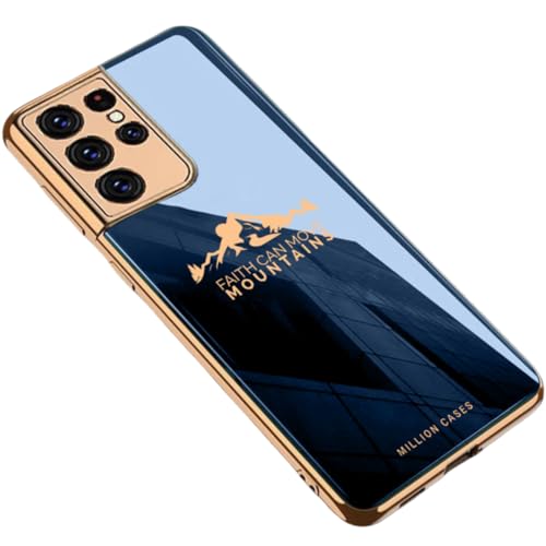 Image of Back Cover Case for Samsung Galaxy Note 8 Shockproof Protective Sierra Pattern Electroplating Glass Case for Men & Boys(Blue)
