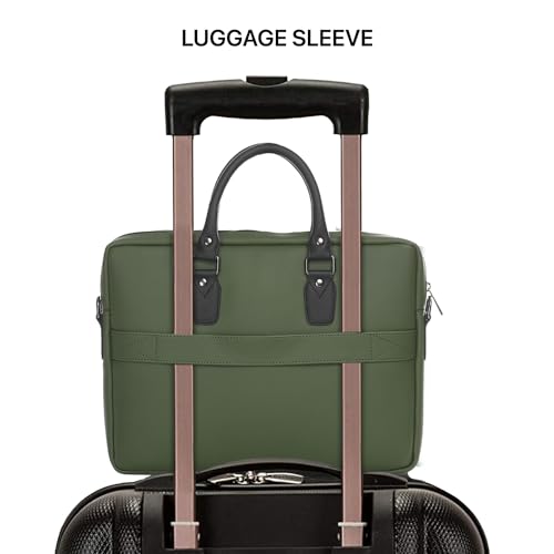 Image of Vaku Luxos MILAN 14 Inch Laptop Bag Leather Collection Messenger Organizer Shoulder Sling Office Bag for Men & Women With Adjustable Strap for Laptop and MacBook up to 14 inch