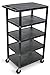 Luxor BC50-B Five Flat-Shelf Structural Foam Plastic Cart
