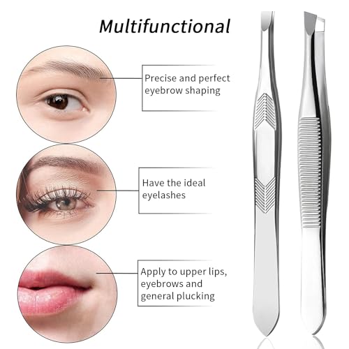2Pcs-Stainless-Steel-Tweezers-for-Women-Facial-Hair