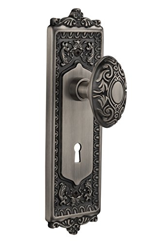 Get Cheap Price Nostalgic Warehouse Egg & Dart Plate with Keyhole Victorian Knob, Double Dummy, Antique Pewter