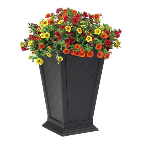 Image of FCMP Outdoor - Modemmo Argyle Self-Watering Planter (2 Pack), Black