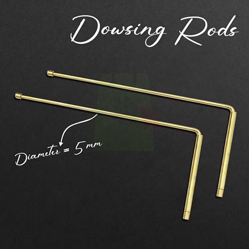 Image of Brass Dowsing Rods Pair for Vastu | 5 mm Diameter | Set with Board & Brass Pendulum (Assorted) | Aura Energy Scanner | Feng Shui | Reiki | Dowsing Rods | L-Rod