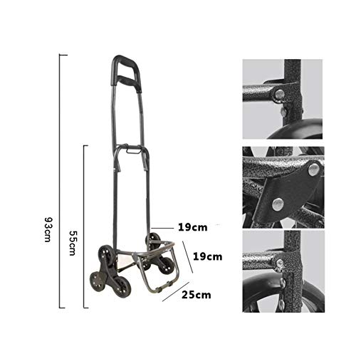 ZHAOHUI Einkaufstrolley Haushalt Einkaufswagen Anhänger Faltbar Abnehmbar Tragbar Stahlrahmen Wasserdichtes Oxford-Tuch… – Bild 3