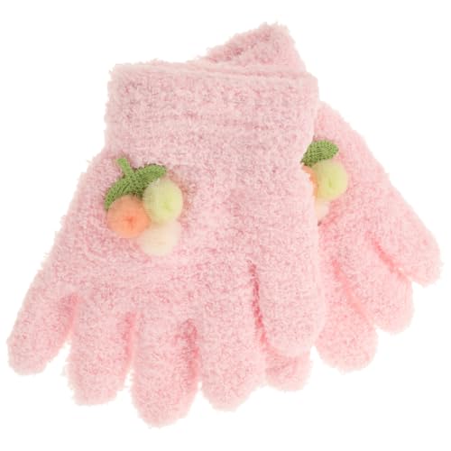 BESPORTBLE Gloves for Boys and Girls Cartoon Girls Boys Mittens Knitted Cotton Gloves Full Fingers for Cold Outdoor Play