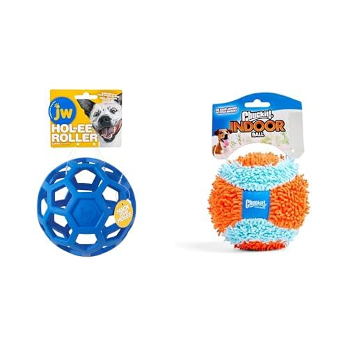 JW Pet HOL-ee Roller 5 5 Natural Rubber Puzzle Ball Chuckit Indoor 4 75 Fetch Ball Dog Toy