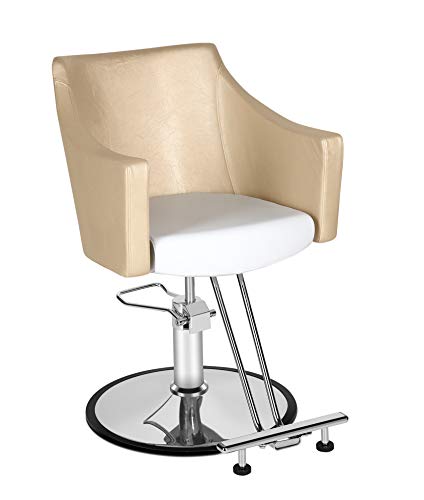 Beauty Style Fashion Styling Salon Chair Barber Chair White and Gold