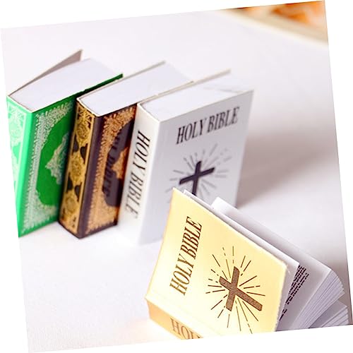 Anneome 4 Pcs Mini Bíblia Terno Infantil Mini Livros Casa Em Miniatura Livros Em Miniatura Livros In