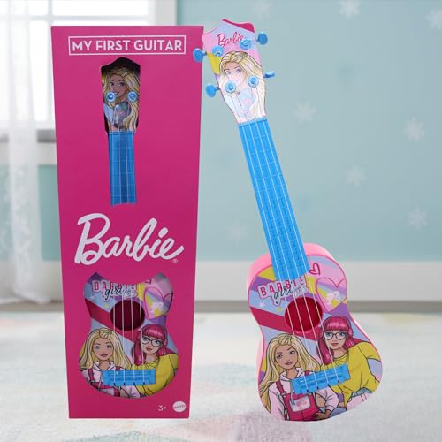 Image of Mattel Barbie Theme Big Guitar Toy for Kids - Pink Musical Instrument for Girls Age 3+ | Interactive Sound & Educational Play | Lightweight & Safe Design |