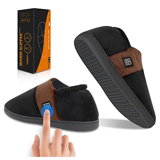 Heated Slippers, BIAL Unisex Heating Foot Warmer Shoes with 5V Rechargeable Battery Electric Heated Up Breathable Plush Shoes Cold Winter Weather to Keep Feet Warm for Men Women ( Large )