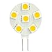 HERO-LED SG4-6T-DW Side Pin G4 LED Disc Halogen Replacement Bulb, 1.2W, 10-15W Equal, Daylight White 5000K, 5-Pack(Not Dimmable)