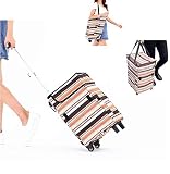 Collapsible Reusable Trolley Shopping Bag - Fineget Waterproof Foldable Utility...
