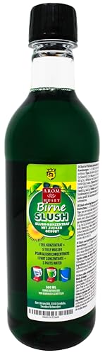 Birnen-Slushkonzentrat 500 ml, Mischungsverhältnis 1:5 | Slush-Eis | Crush-Eis | Wassereis |Granita | ohne künstliche Farbstoffe | für Slushie-Maker