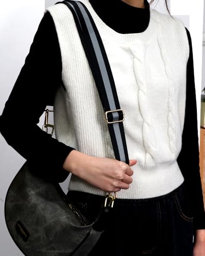 Image of Crossbody Purse Strap for Women Men Girls Boys Mother Girlfriend Gift, Replacement Bag Belt Strap for Purse Handbag Guitar Camera, Adjustable Canvas Wide Shoulder Strap with Golden Hooks