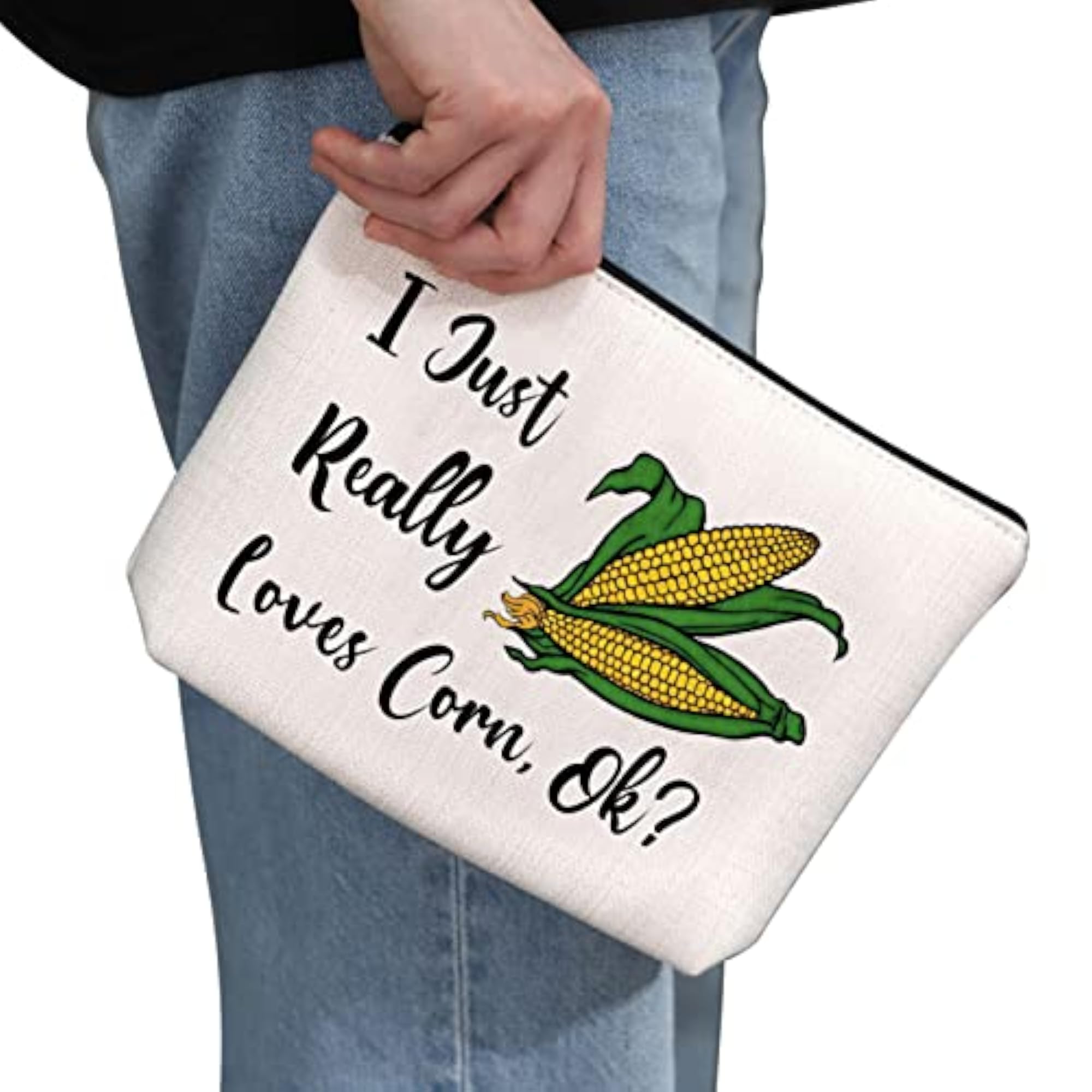 Corn Lover Gift Makeup Bag, Zipper Travel Pouch