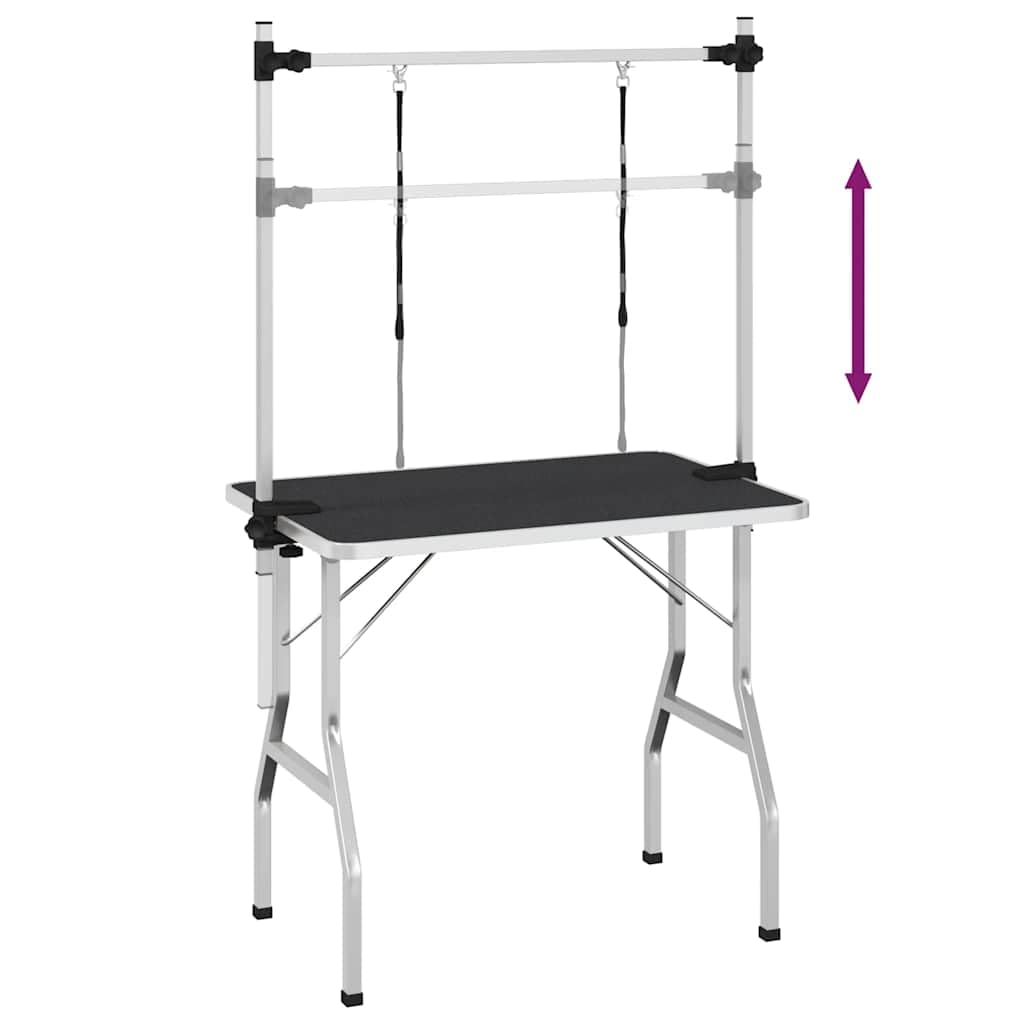 vidaXL Mesa Ajustable de Higiene de Mascotas 2 Lazos Camilla para Lavar Perros