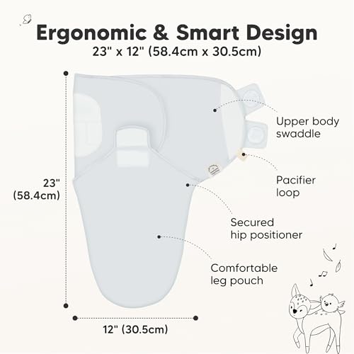 Image of 3-Pack Organic Baby Swaddle Sleep Sacks - Swaddles for Newborns, Infant 0-3 Months, Baby Girls, Boys, Soft & Snug Newborn Sleep Sack, Nursery Swaddling Blankets (Ripple, OS)