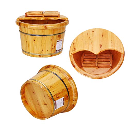 Spa de pies extra grande de madera con tapa miniatura 2