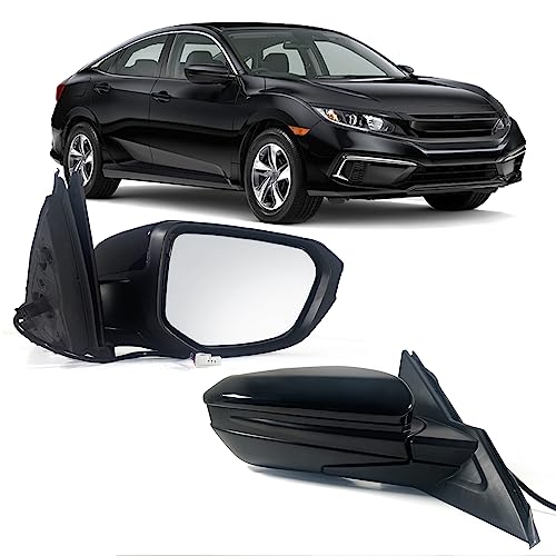 Side-View Mirrors May Detach - 2020-2021 Honda Pilot & Ridgeline, & 2020-2022 Passport & Odyssey 4 Lqito Right Passenger Side Door Mirror For 2016-2021 HONDA CIVIC LX SE Sport with Power Mirror Ajust Manual Fold Non-Heat Match to Black Replace 76208TBAC03ZA; HO1321283(3 Pins)