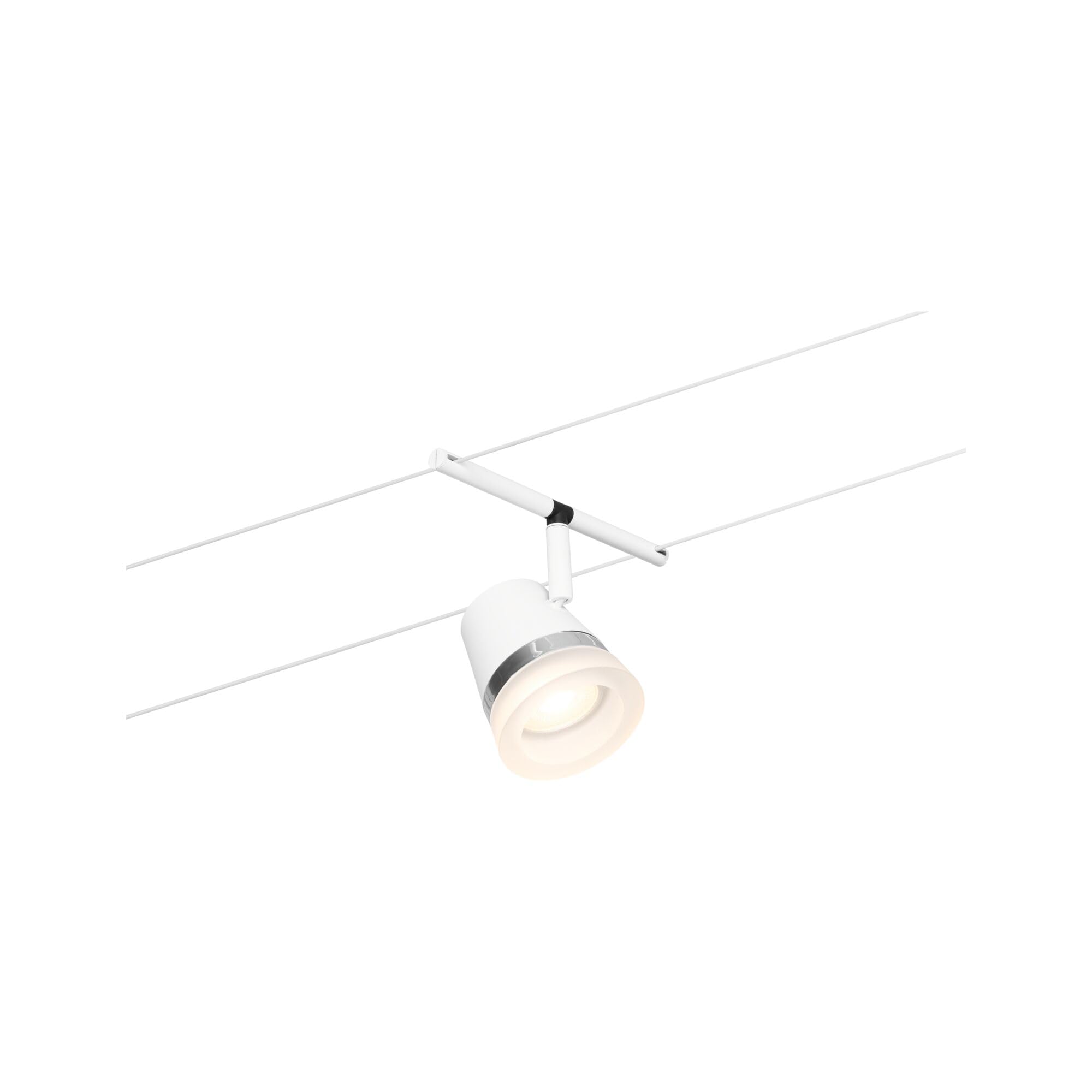 Paulmann 94461 CorDuo Set de base Système de Câbles Cone DC 5 x 10 watt max, Éclairage Extensible Blanc Mat Câble Matière Plastique GU5,3 Système de Câbles sans Ampoules