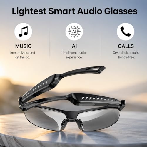 Image of Futopia AIVIS-L AI Smart Audio Glasses with ENC Noise Cancellation, Stereo Speakers, AI Translation-Hands-Free Music,Calls,Open Ear Music, Sport Headset, Intelligent Eyewear, Connect with Your Mobile