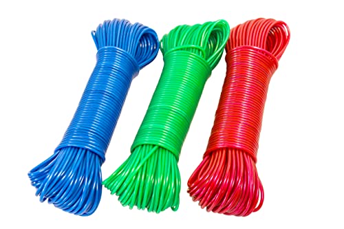 Corde à linge avec insert en fil d'acier - 30 m - Différentes couleurs (bleu) Cover