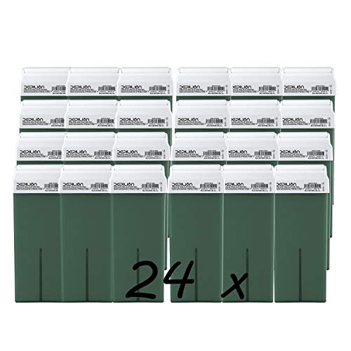Caja de 24 x Cera Roll On cartuchos de 100ml Aloe Vera - Roll-on Cera para depilación Cover